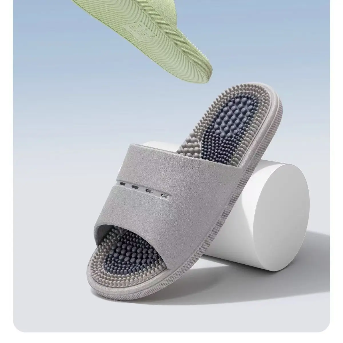 Pantuflas de Masaje para Hombre, Antideslizantes, para Interiores, Baño, Estilo Simple, Material de PVC, Cómodas, para Verano