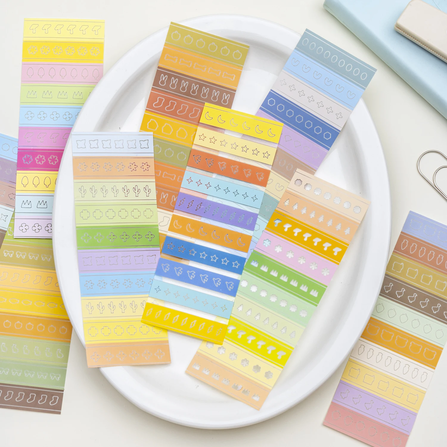 Colorful Heartbeat Series Vintage Pattern Landscape Sticker Creative DIY Journal Material Collage Scrapbooking Stationery