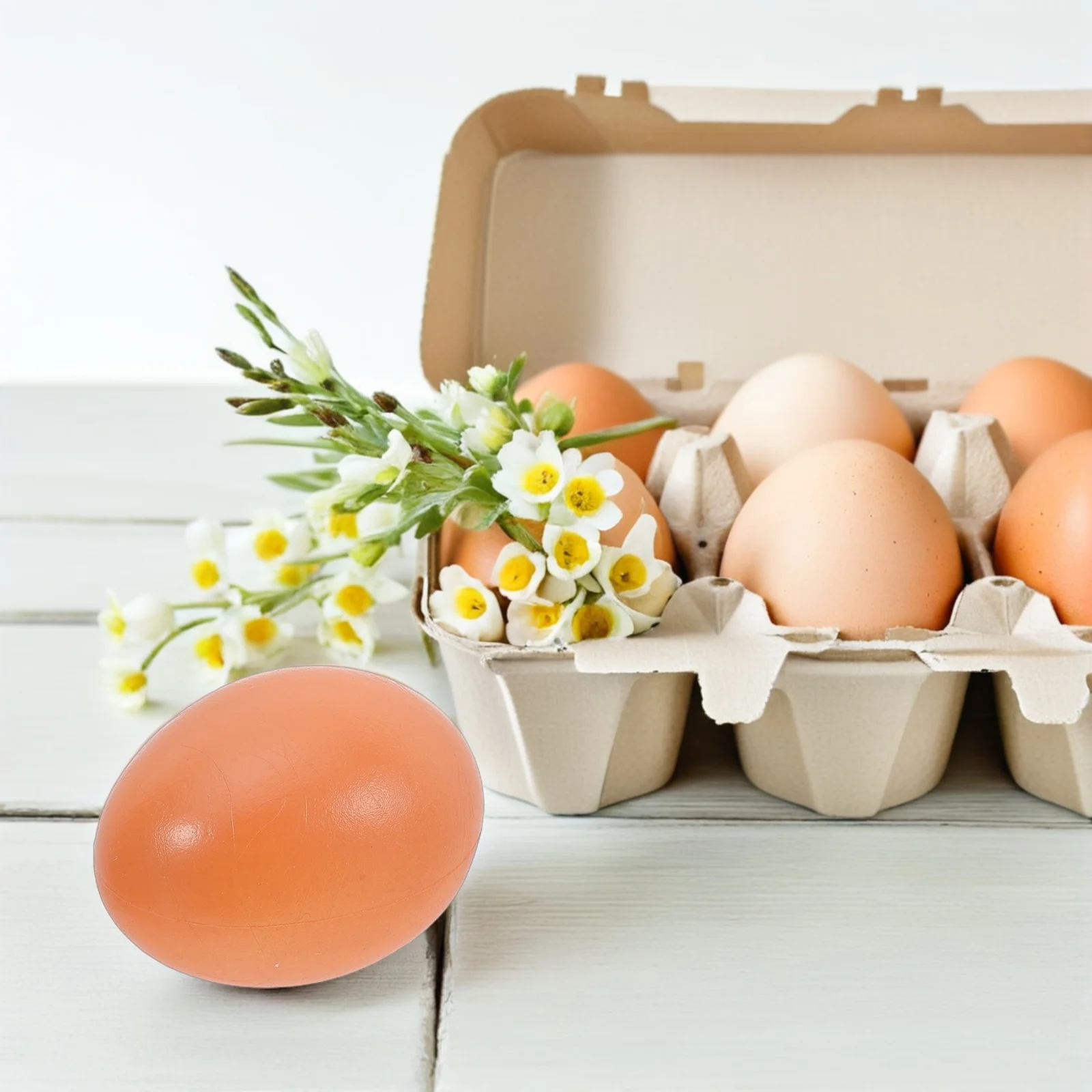 ไข่อีสเตอร์เพ้นท์สี 6 ชิ้น ไข่พลาสติกเรียบสำหรับงานฝีมือ ของตกแต่งงานประดิษฐ์ ของตกแต่งงานปาร์ตี้ ของตกแต่งบ้าน