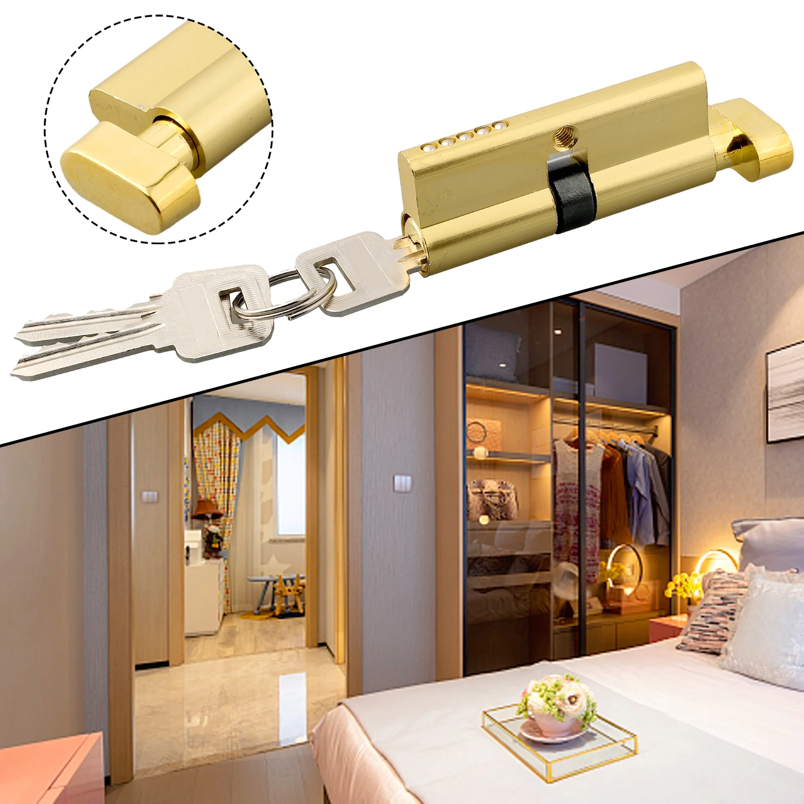 Door Lock Lock Cylinder Wooden Door Handle Interior Multi-way Lock Principle Door Lock Core High Quality Brand New