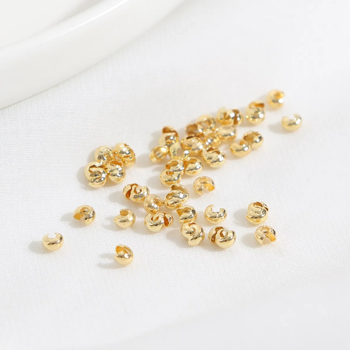 14K Gold Plated Crescent Moon Buckle C‑Buckle End Cap DIY Bracelet Necklace Positioning Bead End Buckle Jewelry Findings