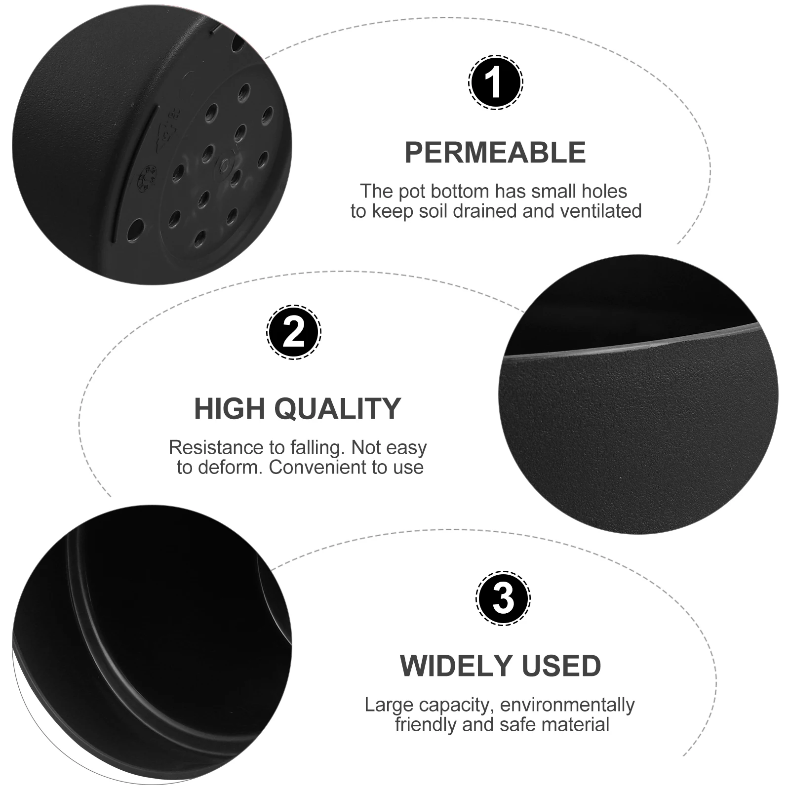 

Thickened Ventilated Flower Pot Plastic Flower Pots Garden Balcony Plant Pot Home Durable Resistant Deformation Modern Design