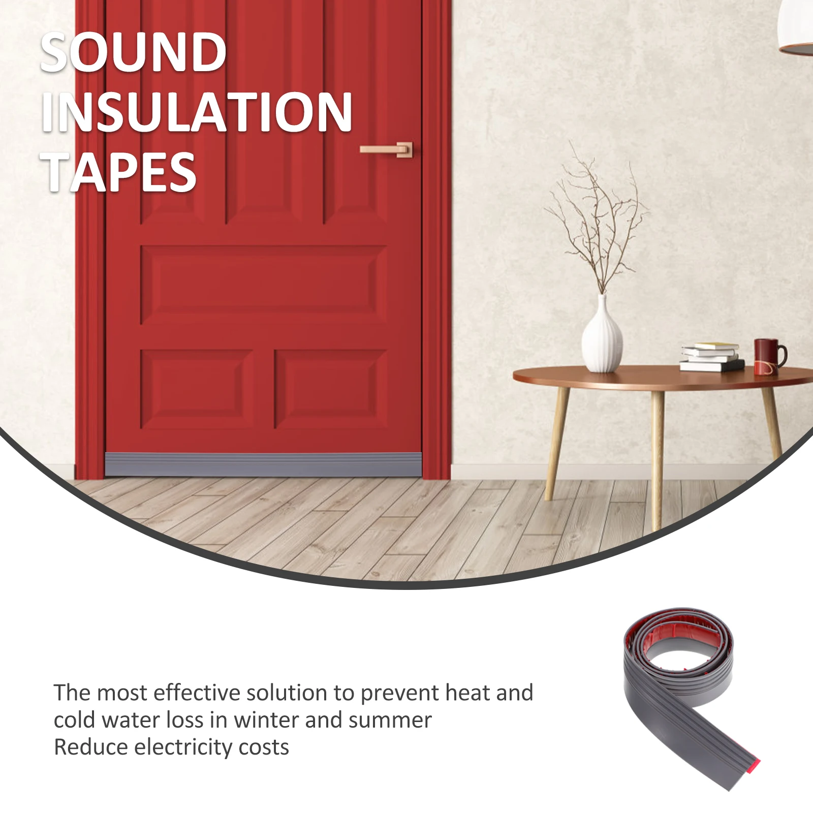 

3 Pcs Door Sealing Strips Acoustic Sound Insulation Tapes Strong Sticky Protective Seal Gaps Sealer Safe Home Use Winter Summer