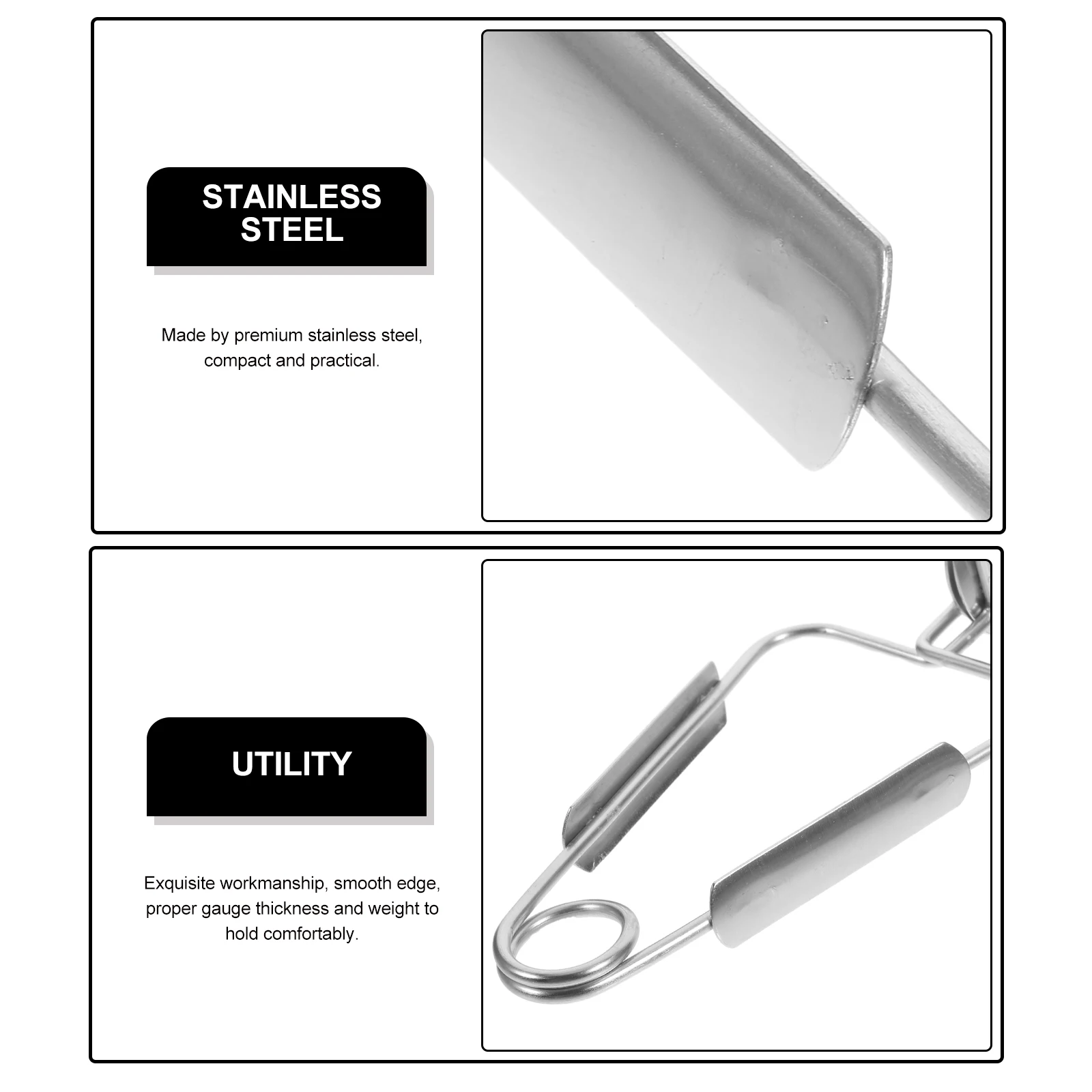 

2Pcs Food Clip Stainless Steel Snail Tong Spring Seafood Tongs Kitchen Serving Clamp Escargot Tool Stainless Steel Food Clip