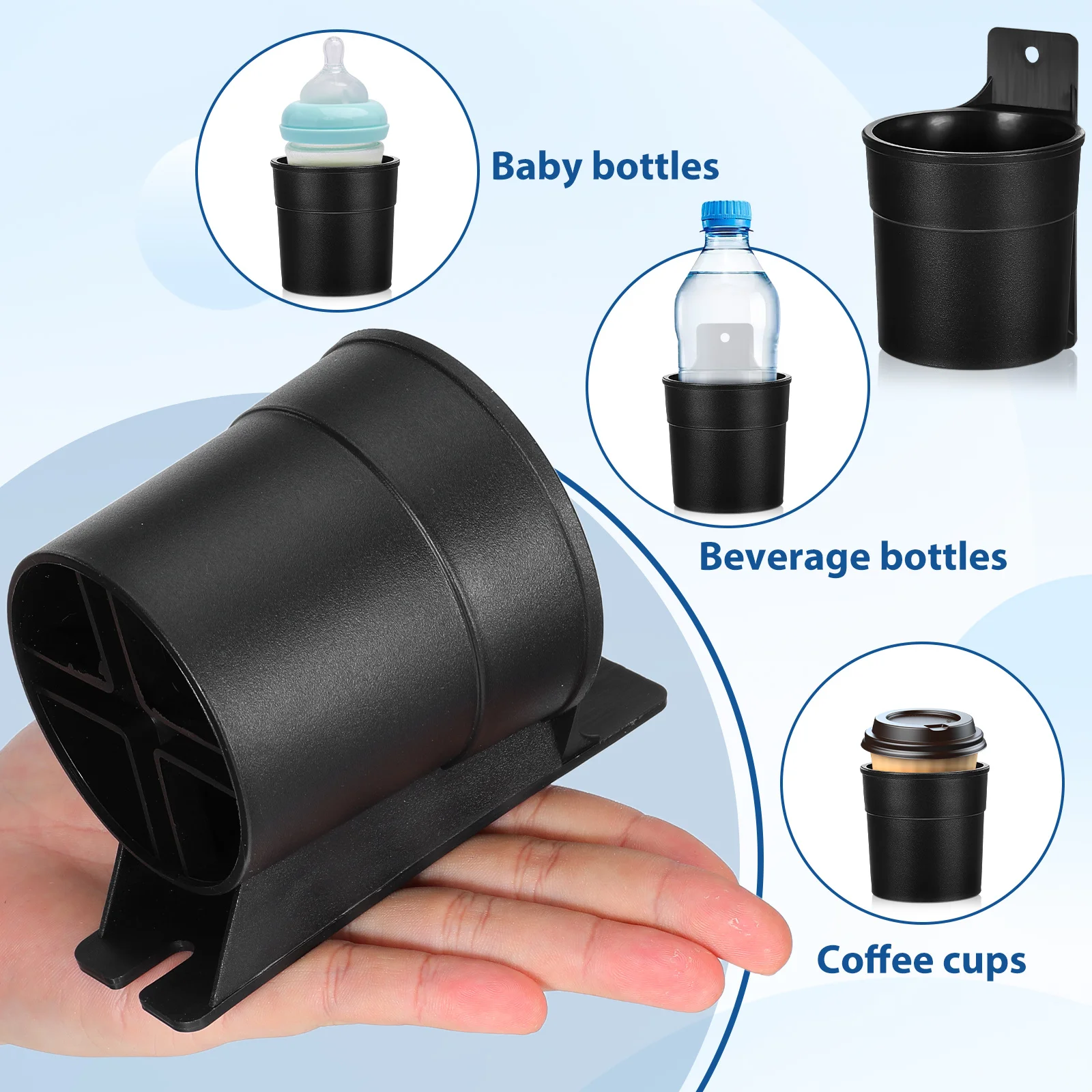 حامل مشروبات للكرسي العالمي، حامل زجاجات الحليب في الهواء الطلق، حامل أكواب خفيف الوزن قابل للفصل لدراجة كرسي متحرك للأطفال