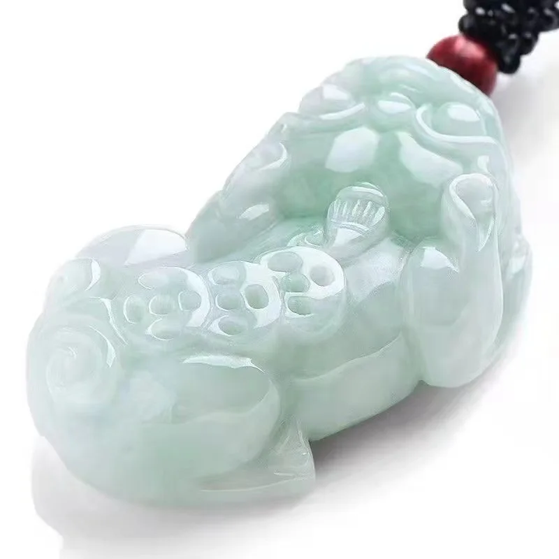 Three Pi Xiu Myanmar a Goods Men and Women Jadeware Back Money Jade Pendant