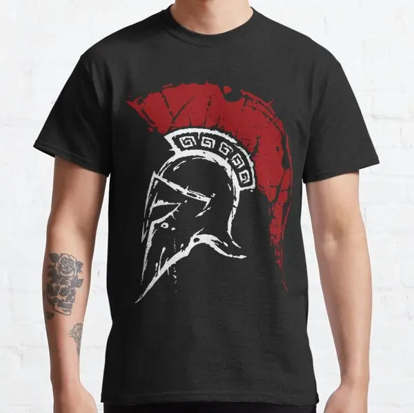 Cool Grungy Warrior Helmet Spartan Sparta gladiator Helmet T-Shirt strength honor Unique 100% Cotton Plus Size Large size tee