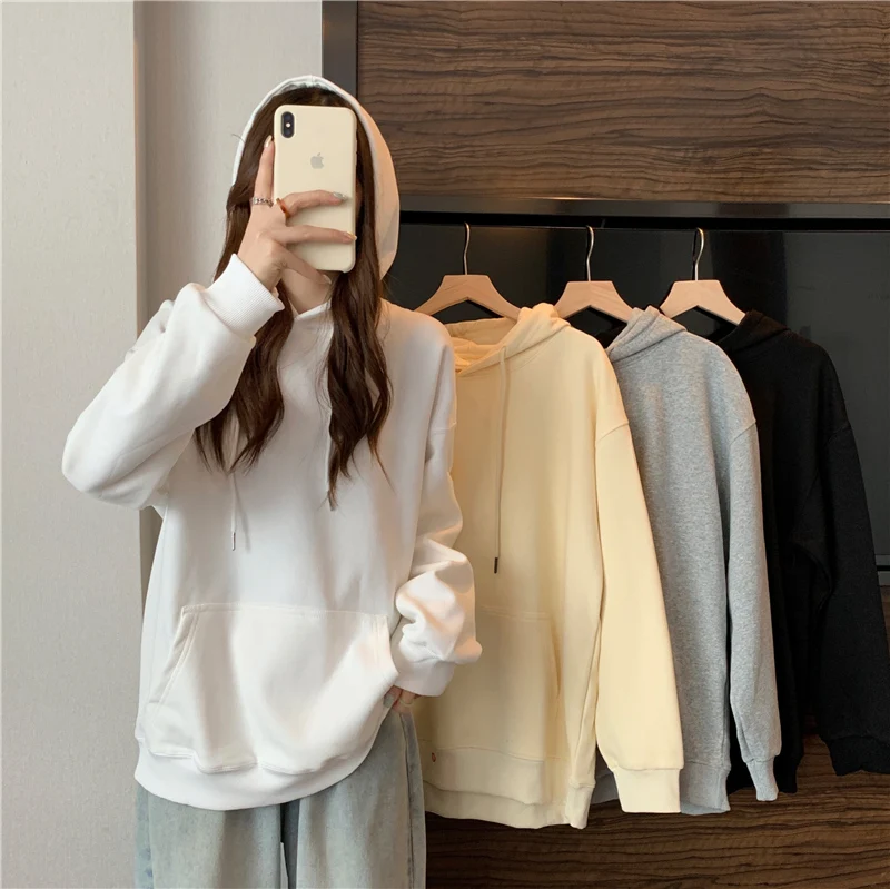 

Утепленная толстовка с капюшоном для женщин больших размеров, на флисовой подкладке, свободного кроя, серебристый бархат, осень-зима