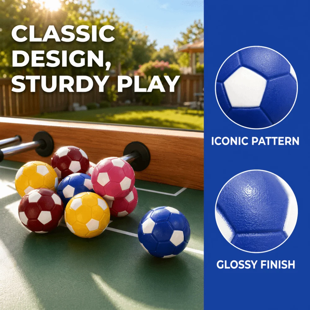 16PCS Multicolor Foosball Table Balls Glossy Finish Soccer Ball Table Soccer Balls Plastic Tabletop Game Balls Tabletop Game