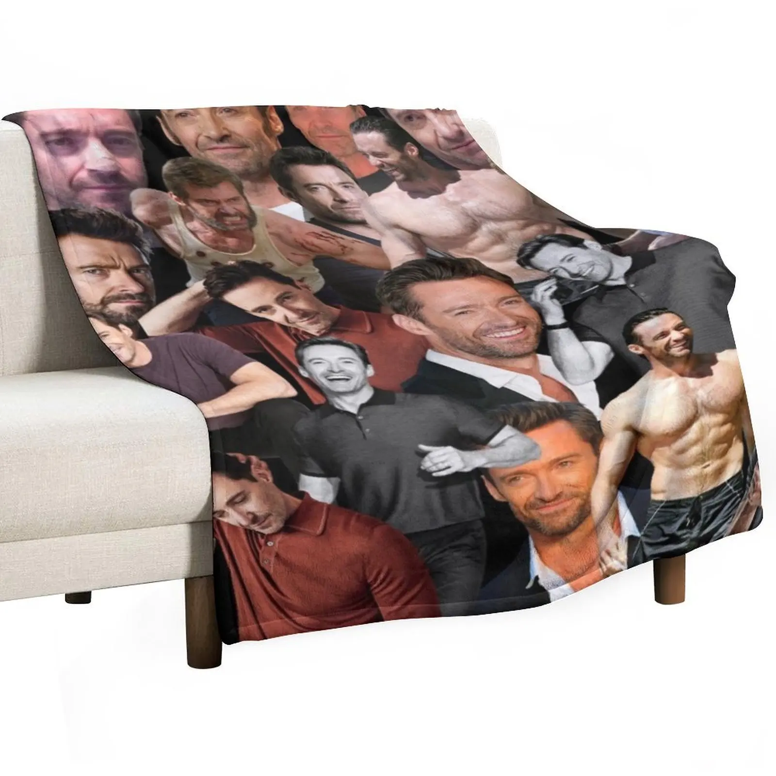 hugh jackman photo collage Throw Blanket Blankets Sofas Of Decoration Bed Bed covers Heavy Summer Beddings Blankets