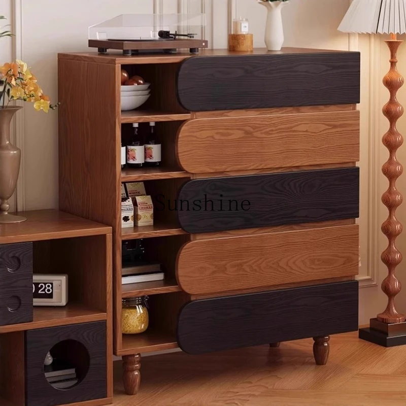 

Medieval solid wood chest, living room against the wall storage, bedroom drawer storage cabinet