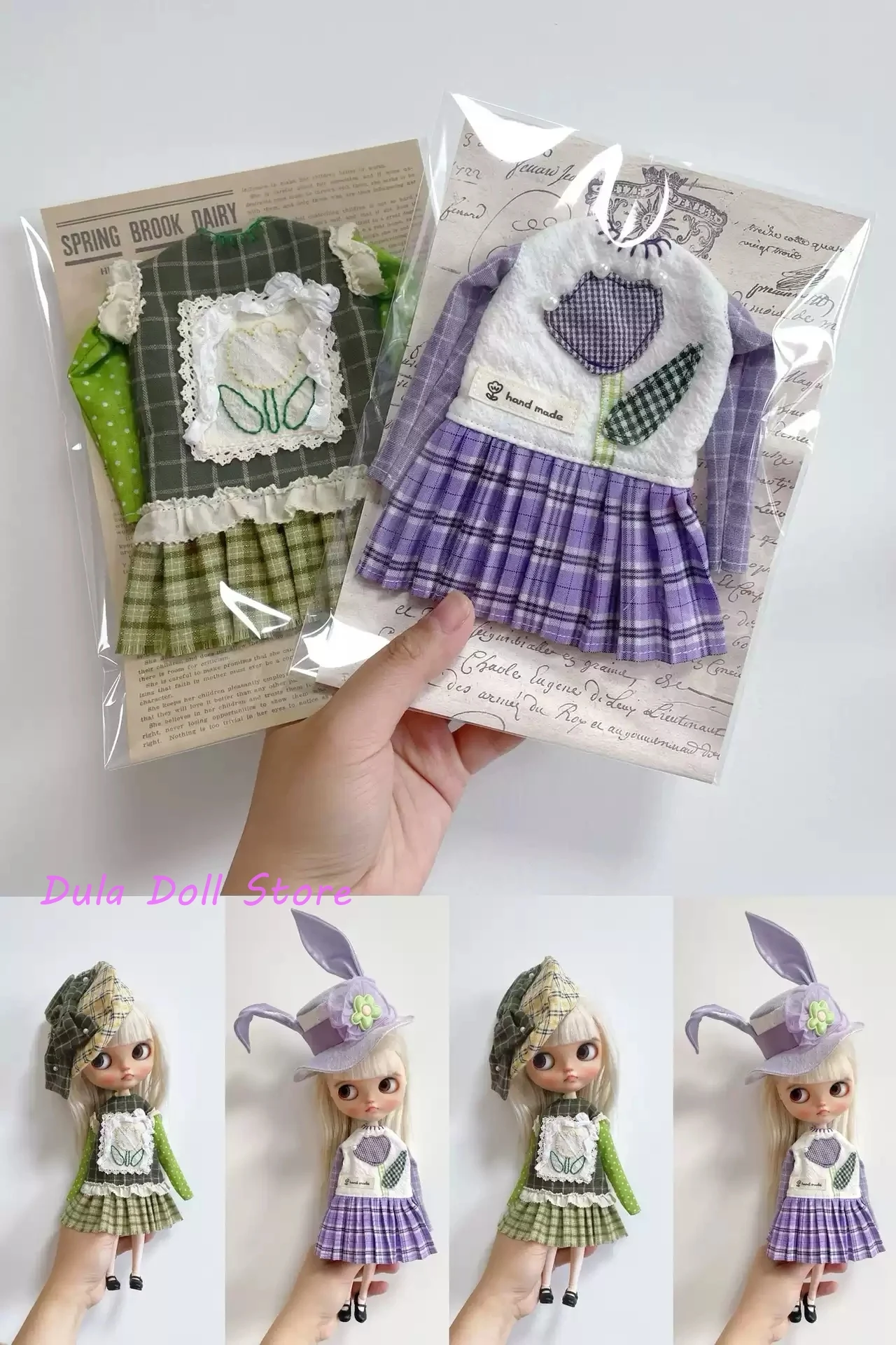 Dula Doll Clothes Dress Tulip fresh dress Blythe ob24 ob22 Azone Licca ICY JerryB 1/6 Bjd Doll Accessories