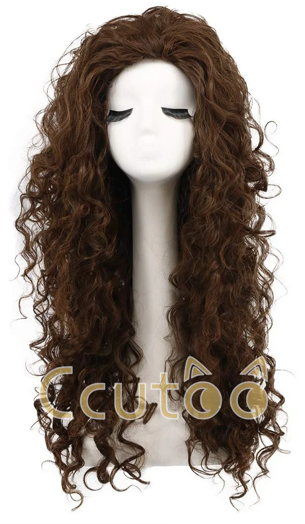 ccutoo Perücken, Filmfigur Bellatrix Lestrange, lange braune, gewellte synthetische Perücken, hitzebeständige Cosplay-Kostüm-Perücke – Detail 1