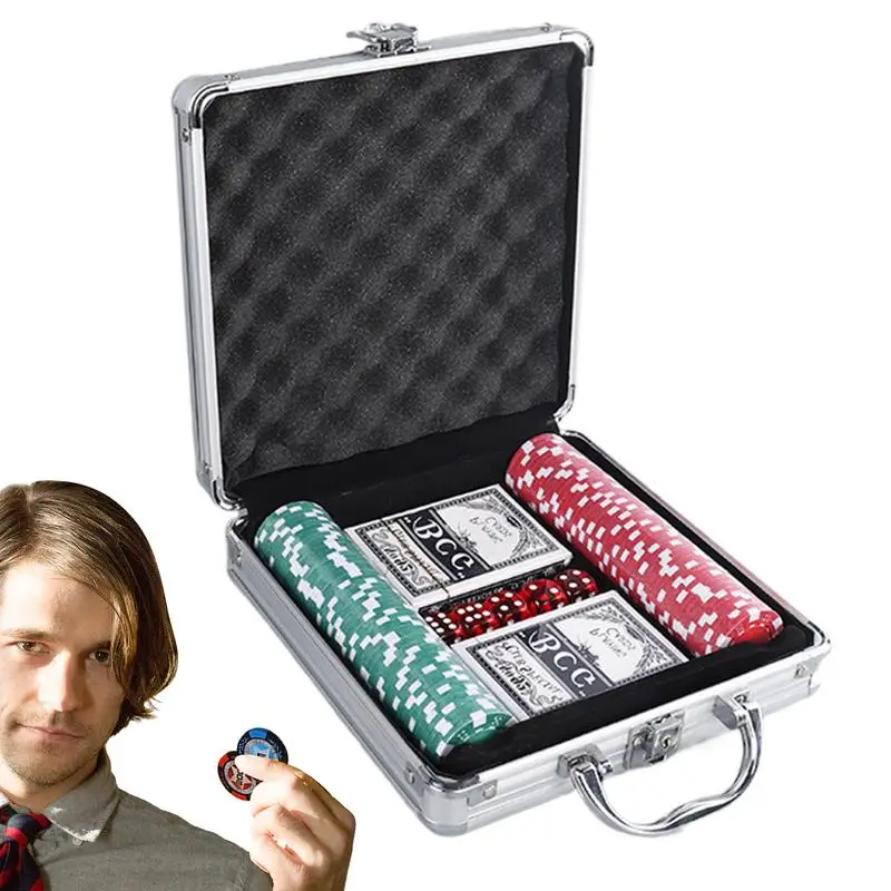 Poker Chips Set Professional Poker Chips Poker Sets Counting Counters Poker Chips Set With Aluminum Case For Game Nights