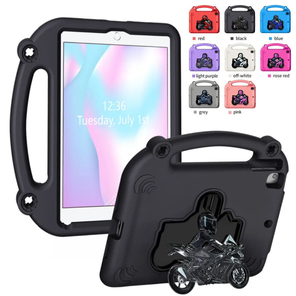 

Детский чехол для iPad 9,7, 6, 5-й Pro, 9,7-дюймовый противоударный чехол из ЭВА для iPad Air 2 1, 9,7 дюйма со стильной подставкой для мотоцикла