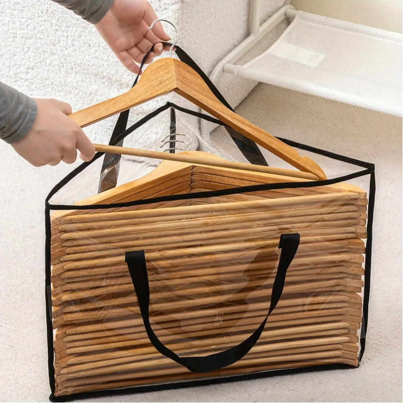 3/1pc Hanger Storage Organizer Bag,Triangle Hanging Closet Organizer,Large Capacity with Handles for Wardrobe Organization