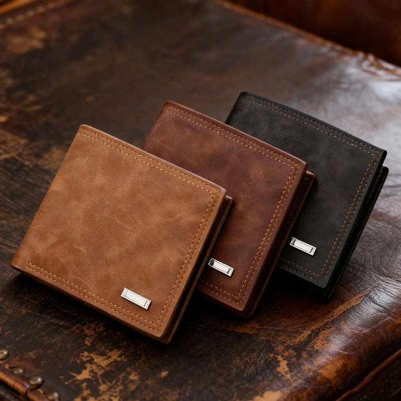 2026 New Men's Wallet - Multi-Functional Leather Clutch, Stylish Short-Sized, Large Capacity Wallet