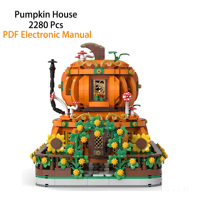 MOC Halloween Double Layer Pumpkin House Creative Ghost House Scene Building Blocks Bricks Toys Kids Gifts Compatible With LEGO