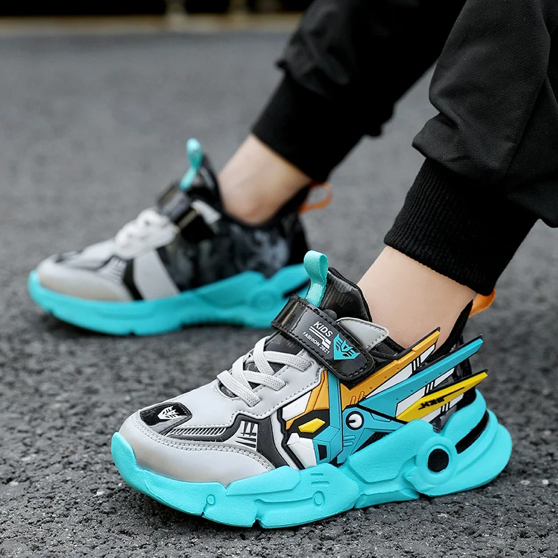 Children Casual Shoes Boys Leather 5-15y Kids Tennis Fashion Sneakers Toldder Outdoor Running Shoes Cartoon Shoes Size 27-39