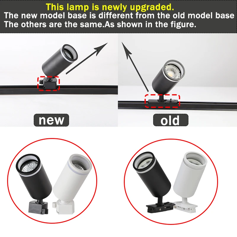 Track Light 85-265V gu10 Ceiling Track Lamp Rail Lighting System Set Rails Spot Clothing Shop Living Room Store Home Free bulb