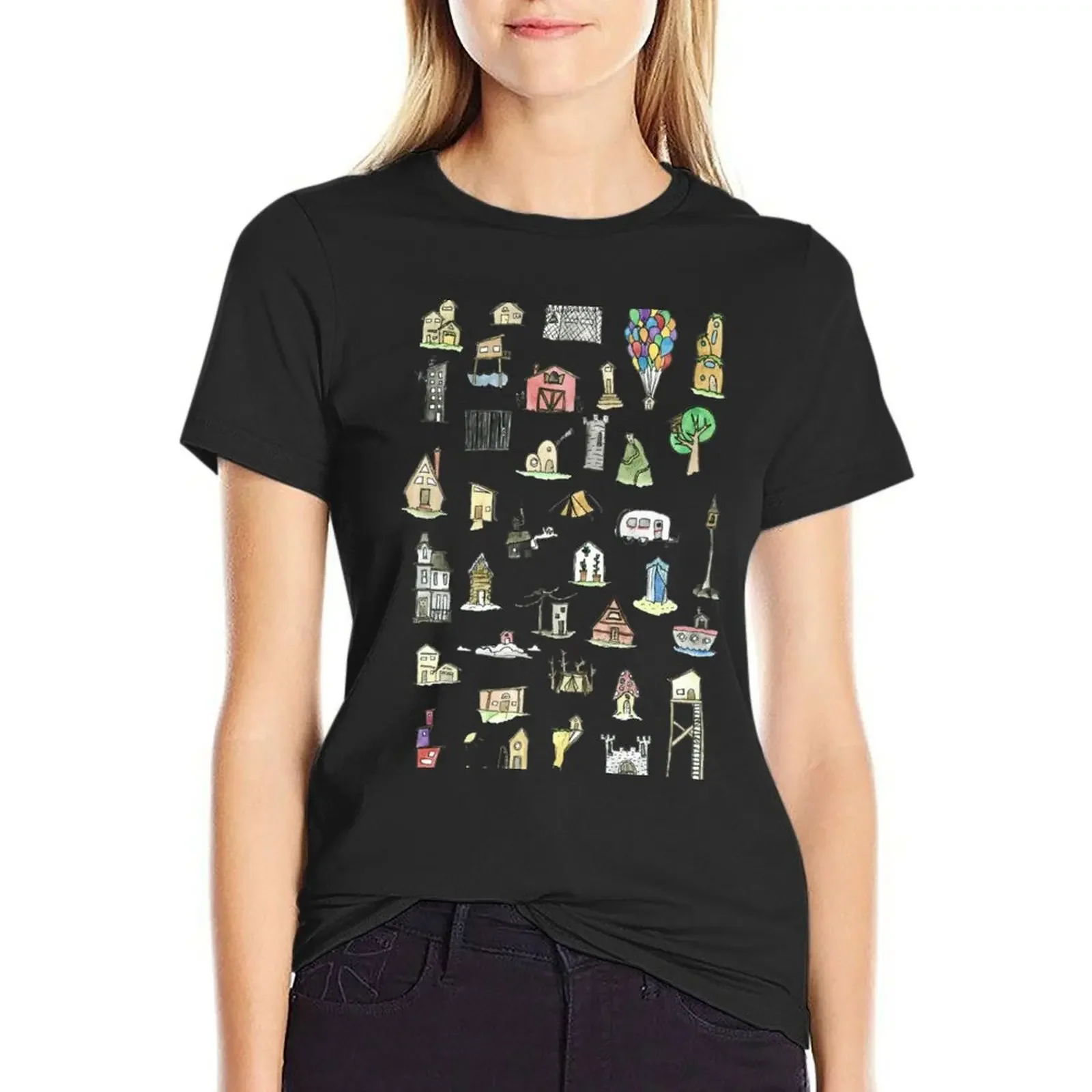 

Tiny Houses T-Shirt oversized korean fashion plain Women clothes