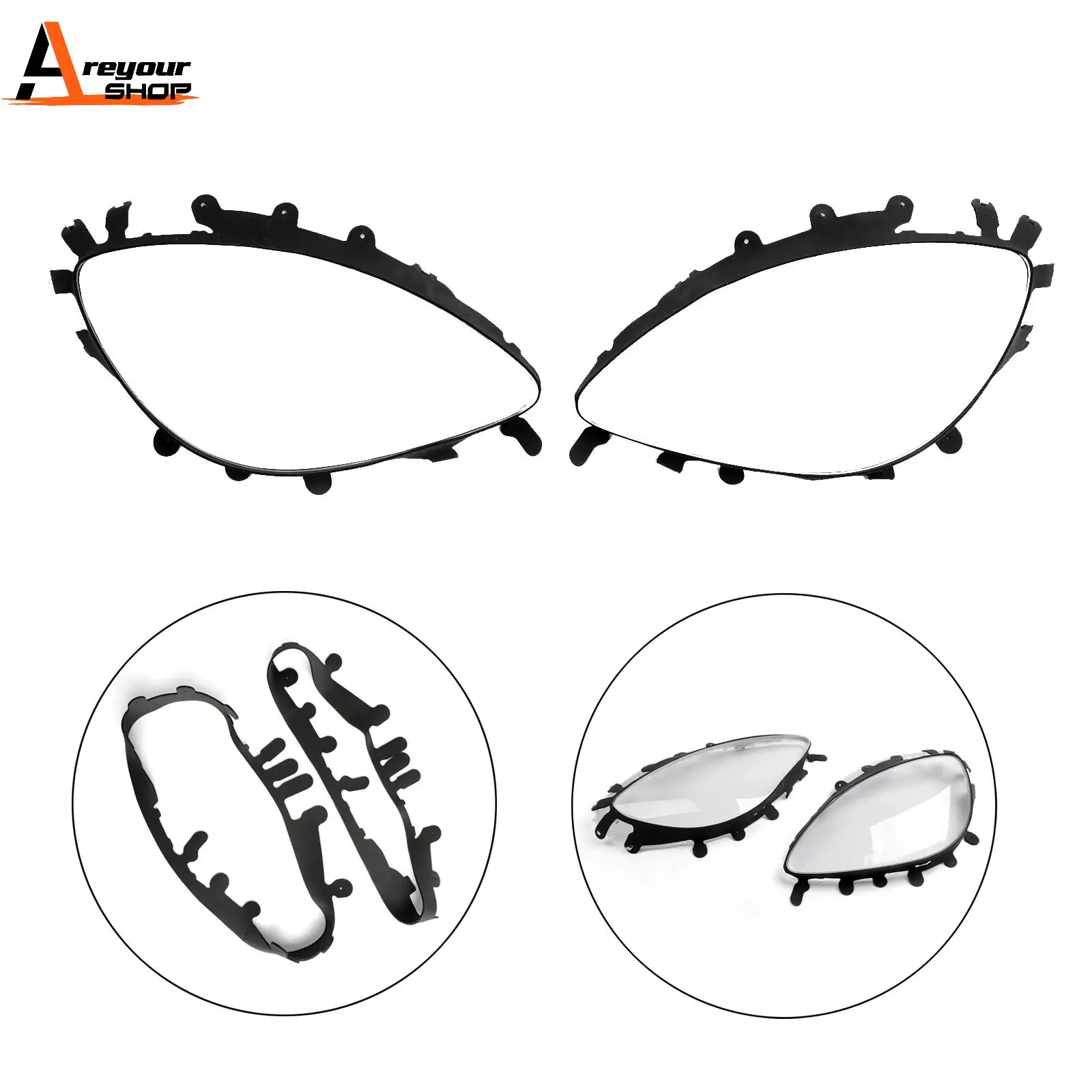 

Areyourshop Headlight Gaskets Lens Replacement Black Trim For Corvette C6 2005 2006 2007 2008 2009 2010 2011 2012 2013 Car Part