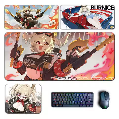 Burnice Whita Mouse Pad Zenless Zone Zero Large XXL Mousepad Anime Computer Keyboard Padding Pc Gaming ZZZ Accessories Desk Mat