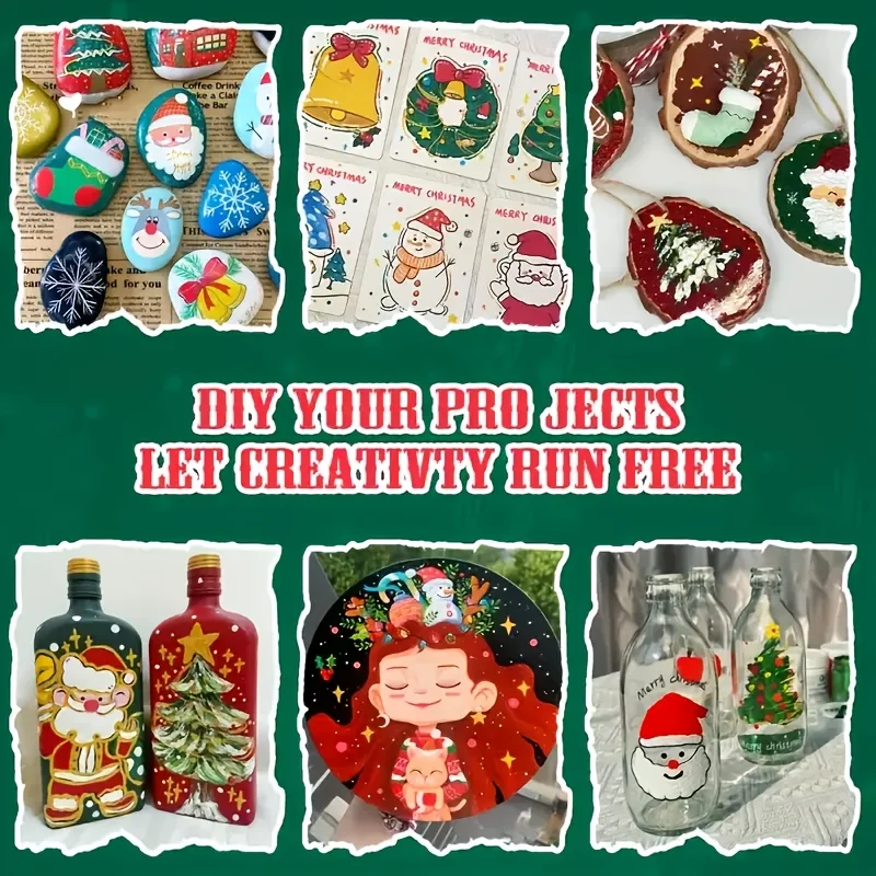 12-72 لون علامات أقلام الطلاء الاكريليك لباد أكريليك علامات طلاء طرف الفرشاة للرسم الصخري قماش هدايا عيد الميلاد DIY الحرف اليدوية