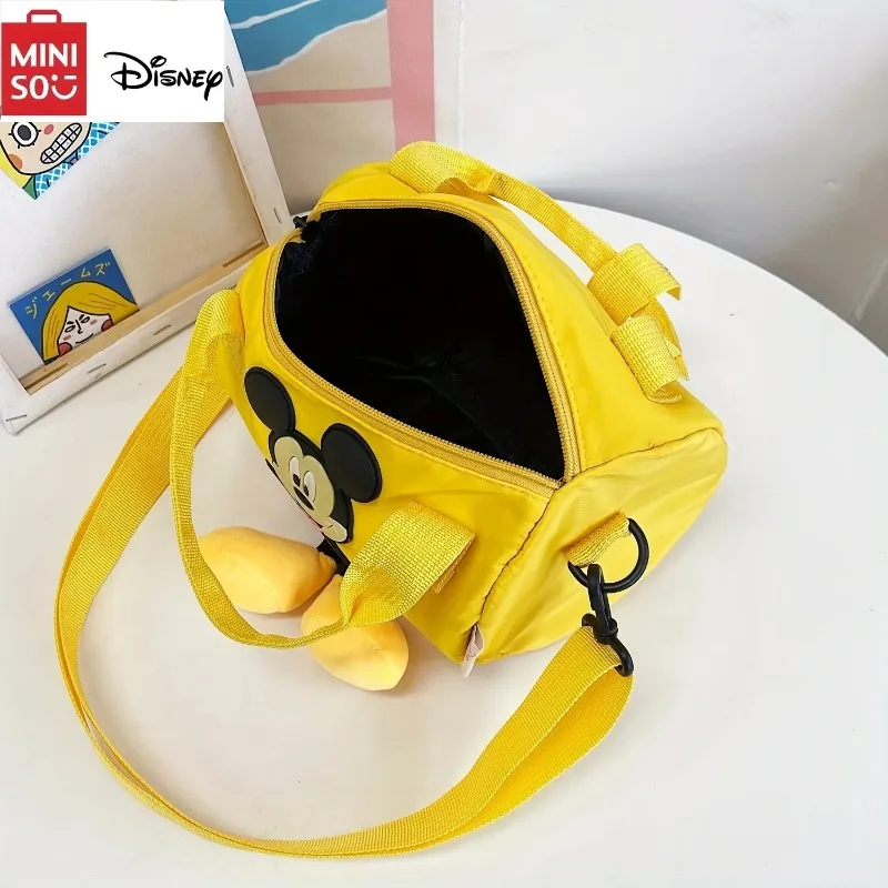 Disney Mickey Mouse Crossbody High-capacity Bowling Bag Fashionable Nylon Bucket Bag Mickey Pattern Cute Shoulder Handbag New