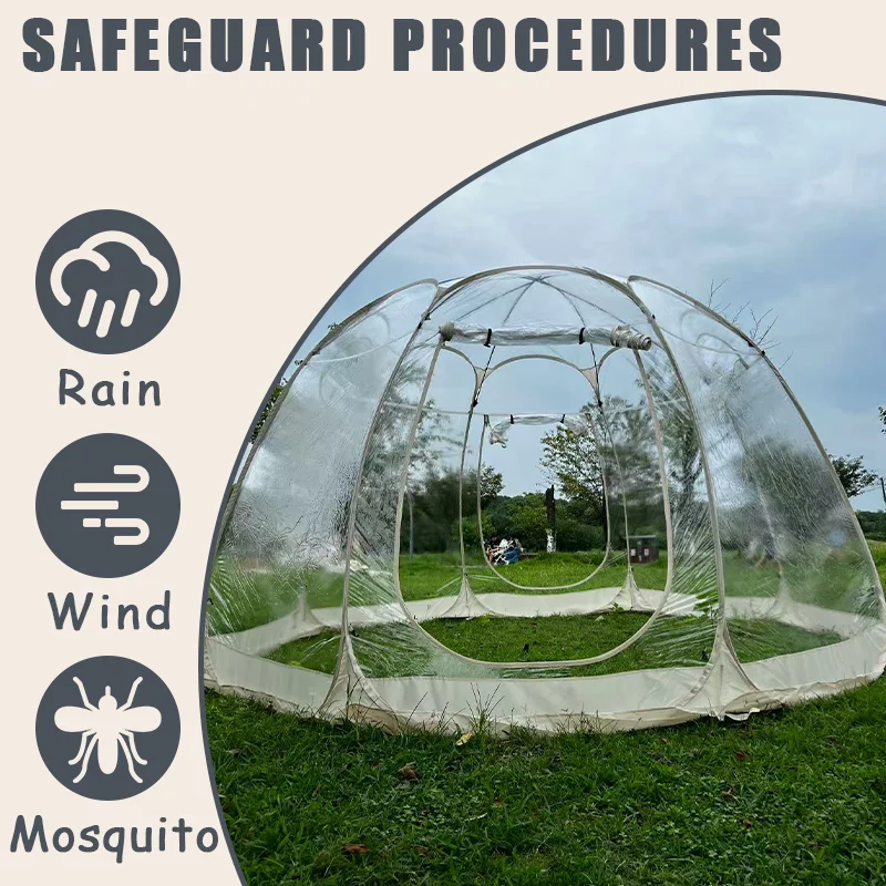 Large Instant Pop-Up Bubble Tent Weatherproof Outdoor Igloo Oversize Camping Pod Patio Screen Cold Protection image 5