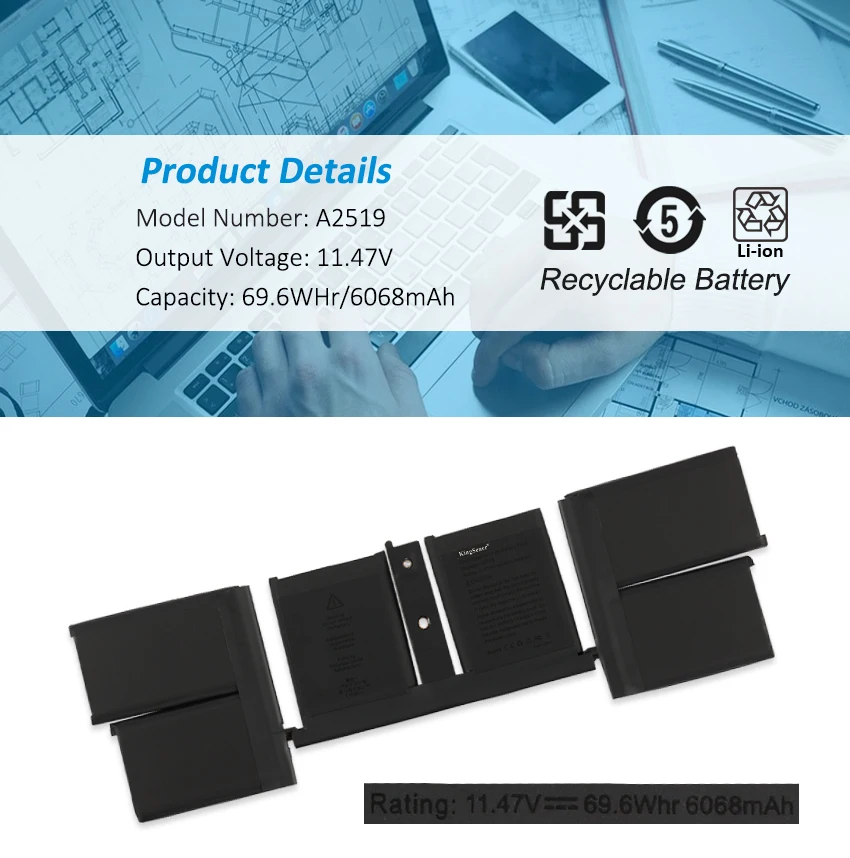 Imagem -03 - Kingsener-bateria do Portátil para Apple Macbook Pro A2519 14 A2442 Final de 2023 Mkgr3ll a Emc3650 11.47v 54.6 Whr 6068mah
