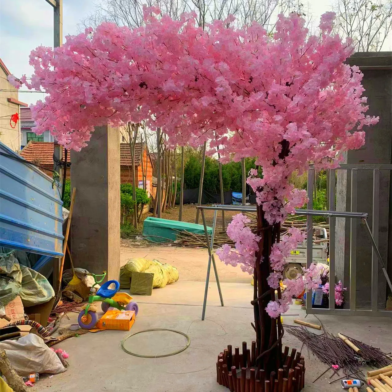 

Large artificial cherry blossom tree hotel lobby wedding indoor garden decoration flower tree fake tree