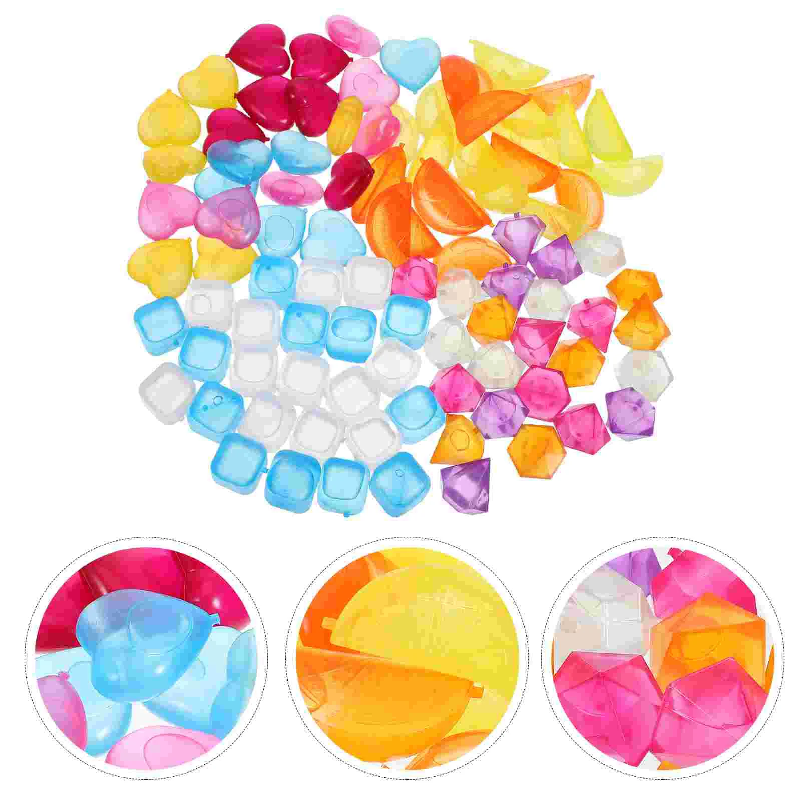 96 Pcs Ice Cubes Plastic Block for Drinks Fake Diamonds Reusable Mold Non-melting