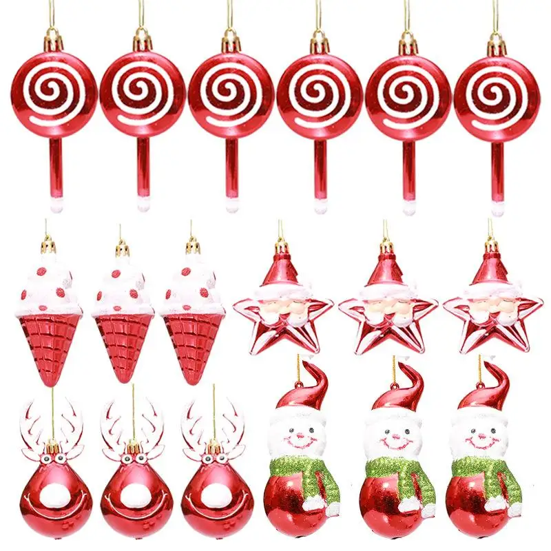 

Christmas Lollipop Ice Cream Fawn Pendant Five-Star Old Man Pendant Christmas Scene Layout