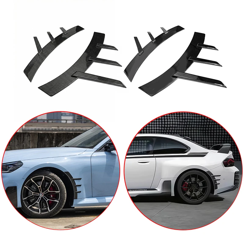 pour-bmw-m2-g87-deux-portes-2023--2-paires-de-4-pieces-de-kit-carrosserie-splitter-de-garde-boue-lateral-et-sourcils-de-roue-aspect-fibre-de-carbone-noir-brillant