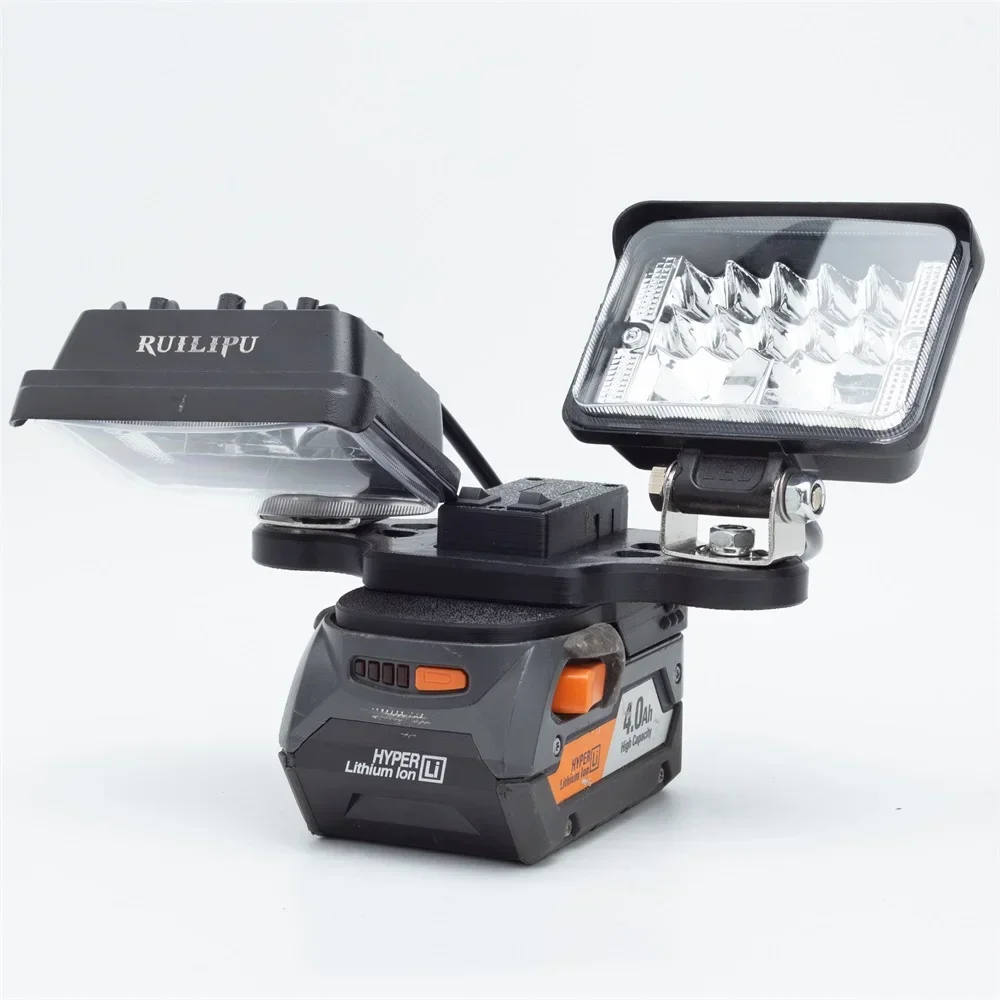 LED Work Light For Ridgid /AEG 18V Lithium Battery with USB Fast Charging Portable Light Travel and Fishing Lamp (NO Battery)