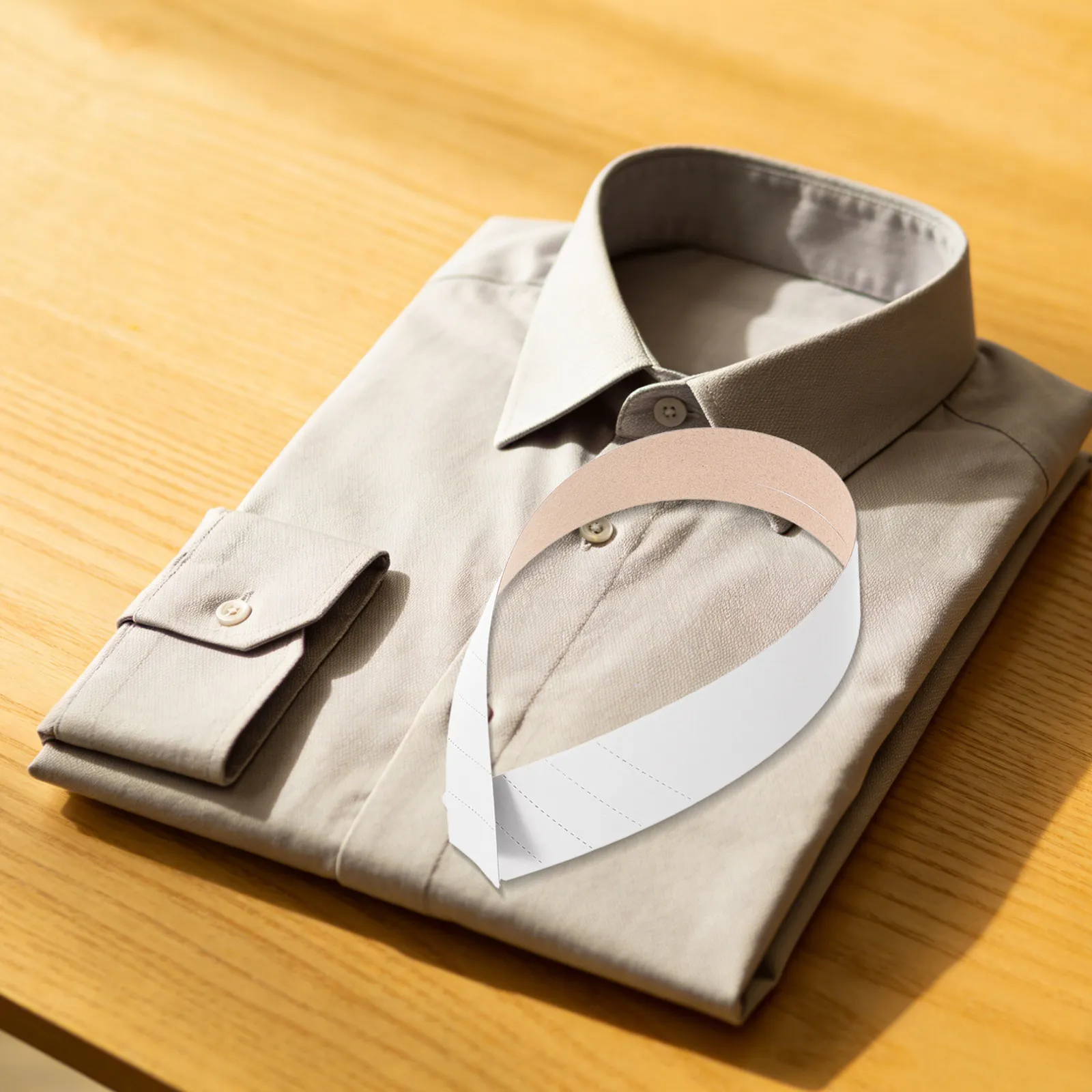 

100Pcs Shirt Collar Supports Paper Stays Dress Shirt Collar Protector Cardboard Inserts Apparel Packaging Neck Strip Rolls