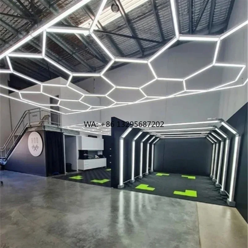 

Auto Factory Price Led Light Hanging Honeycomb Ceiling Light for Garage Decorative Hex Working Light