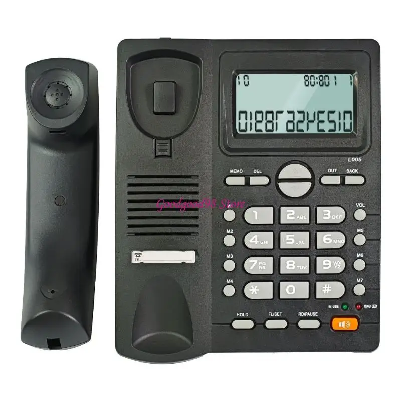 20CM Black Desktop Phone Includes Caller Display Telephone Easy Communication 