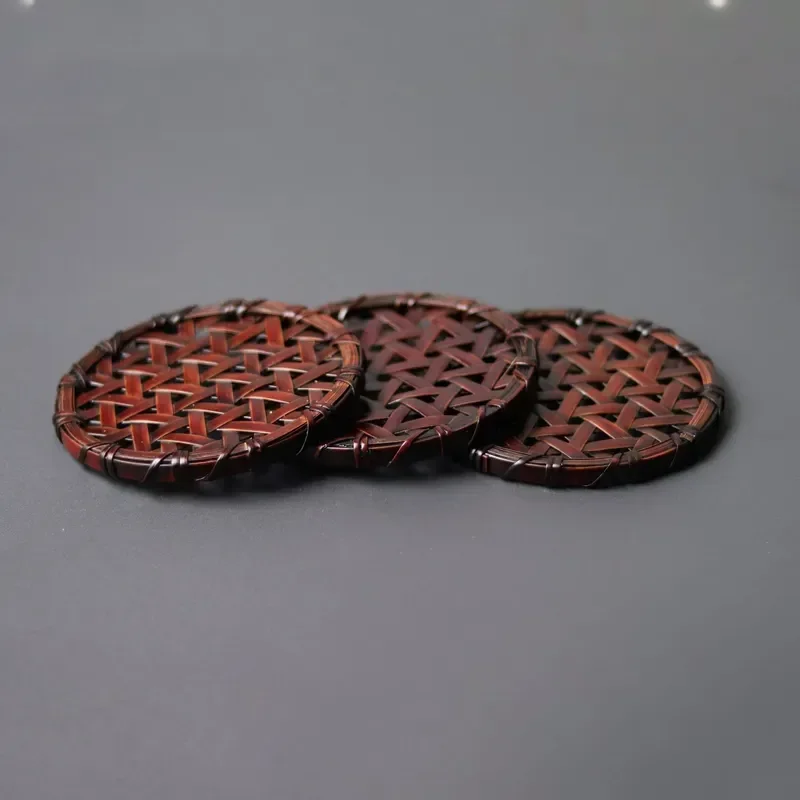 Bamboo Coaster Square Tea Tray Heavy Bamboo Wood Insulation Mat for Tea Table Ornament
