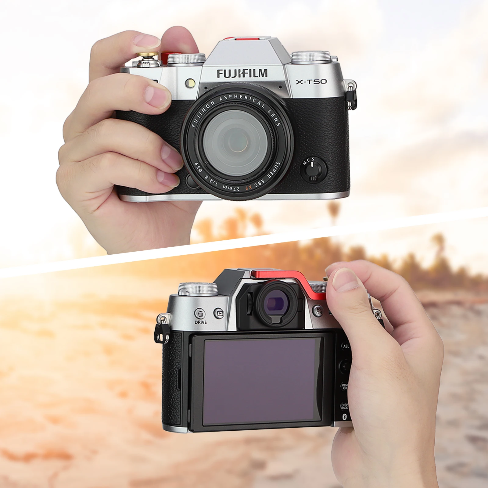 Haoge Metal Hot Shoe Thumb Up Rest Hand Grip for Fujifilm X-T30III