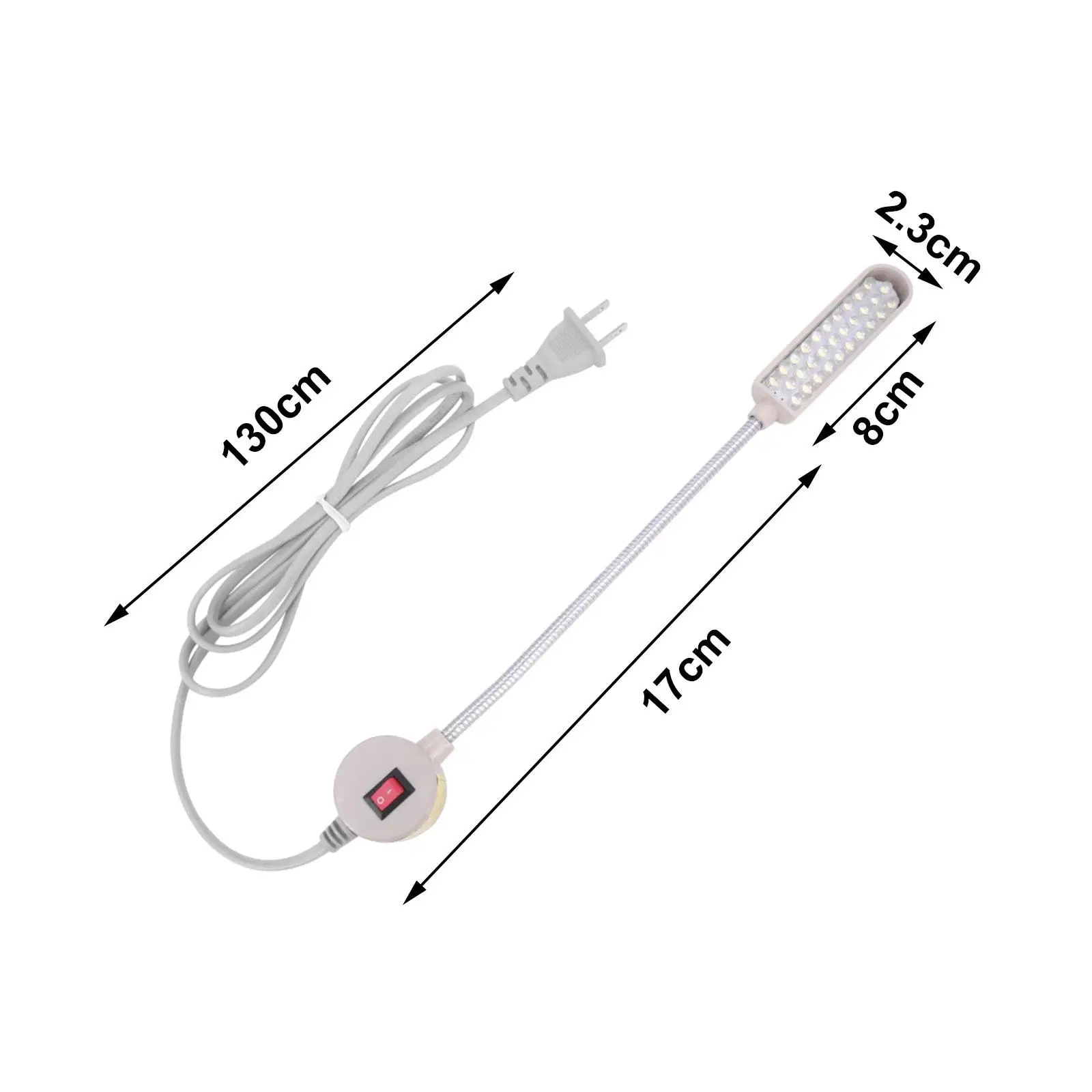 Luz para máquinas de costura com base magnética, luz de trabalho para artesanato, prensas, tornos, suprimentos de bancadas, 2W, 30 LEDs