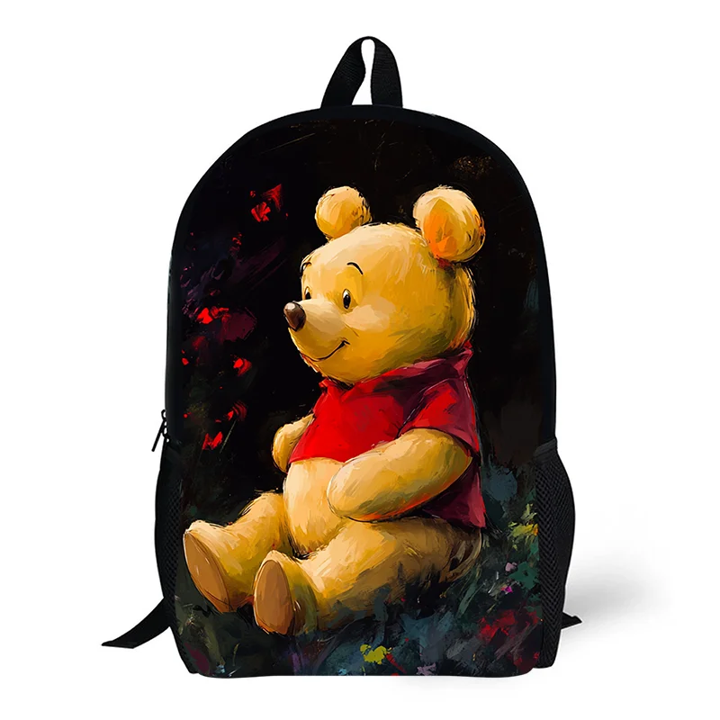 

1pc Winnie the Pooh printed backpack sitting on the grass, a student backpack, gift, suitable for daily commuting and travel use