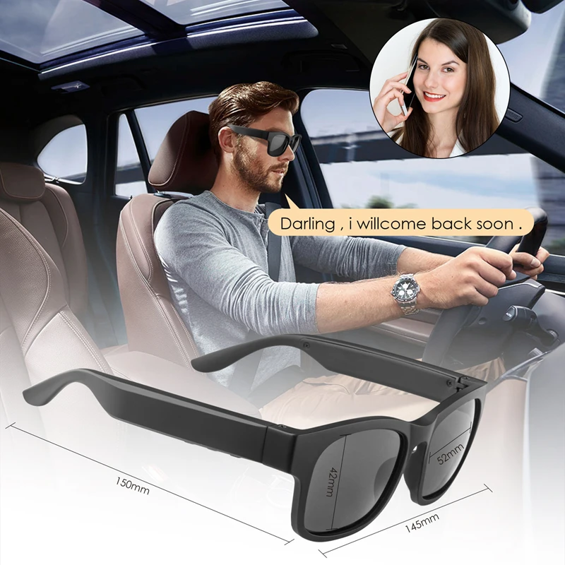 

Smart Glasses Bluetooth 5.3 Earphone Wireless Headset Sunglasses Headphone UV400 Touch Contrl Calling Music Anti-Blue Eyeglasses