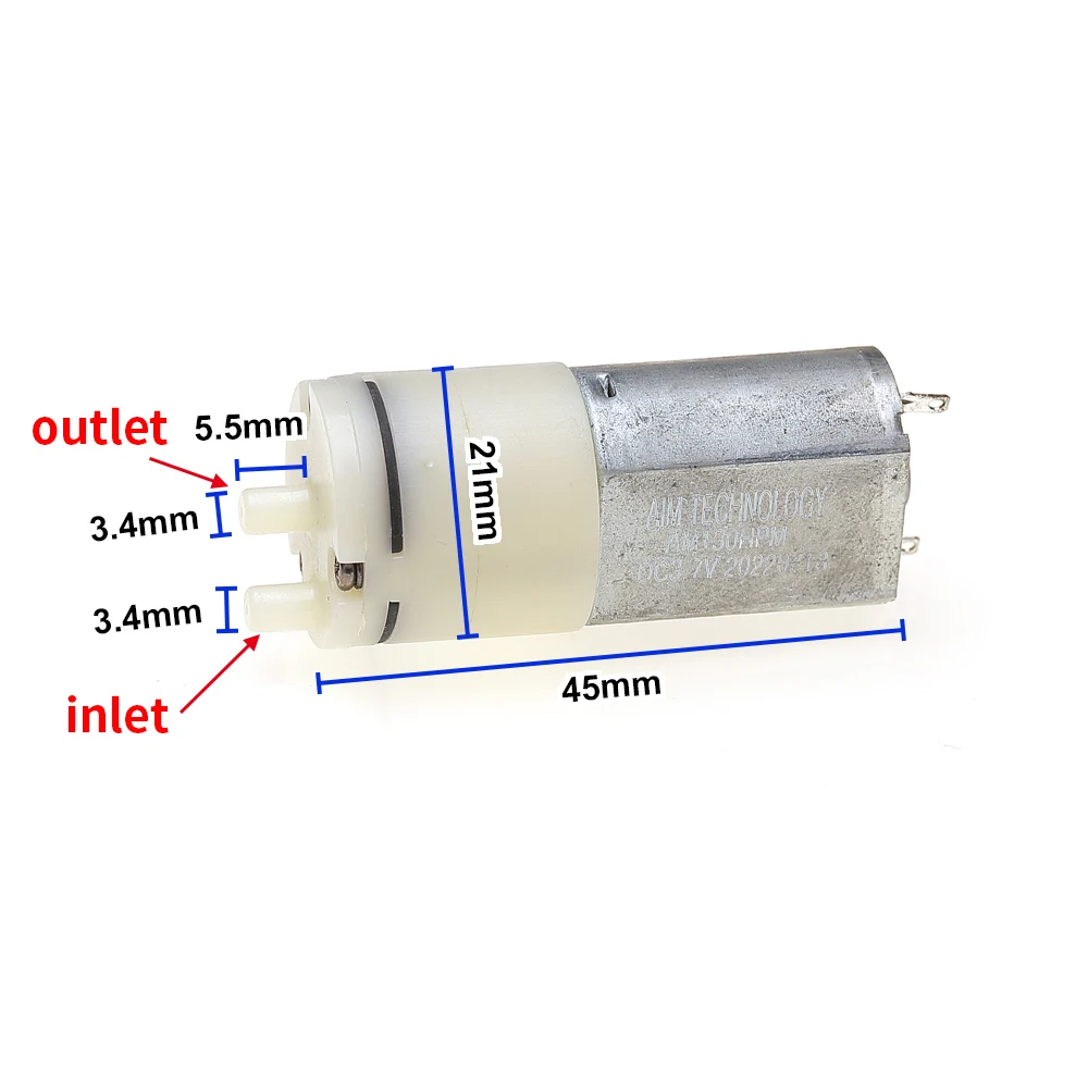 Mini 130 Air Vacuum Pump DC 3V 3.7V 5V 6V Negative Pressure Air Breast Pump Large Flow Aeration Oxygen Pump Outdoor Fishing