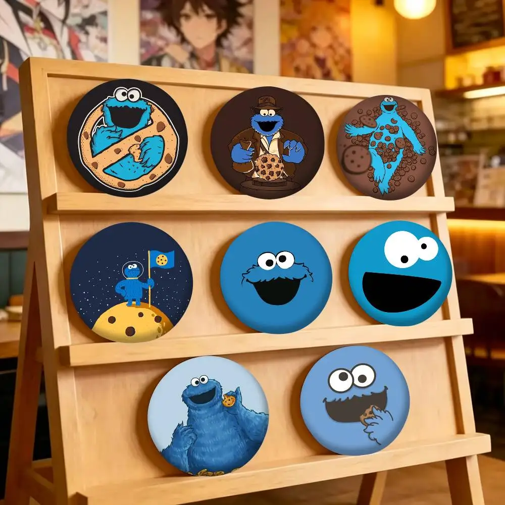 The Cute Cookie Monster 25mm 32mm 44mm 58mm 75mm Brooches Badges Pins for Accessories Gift