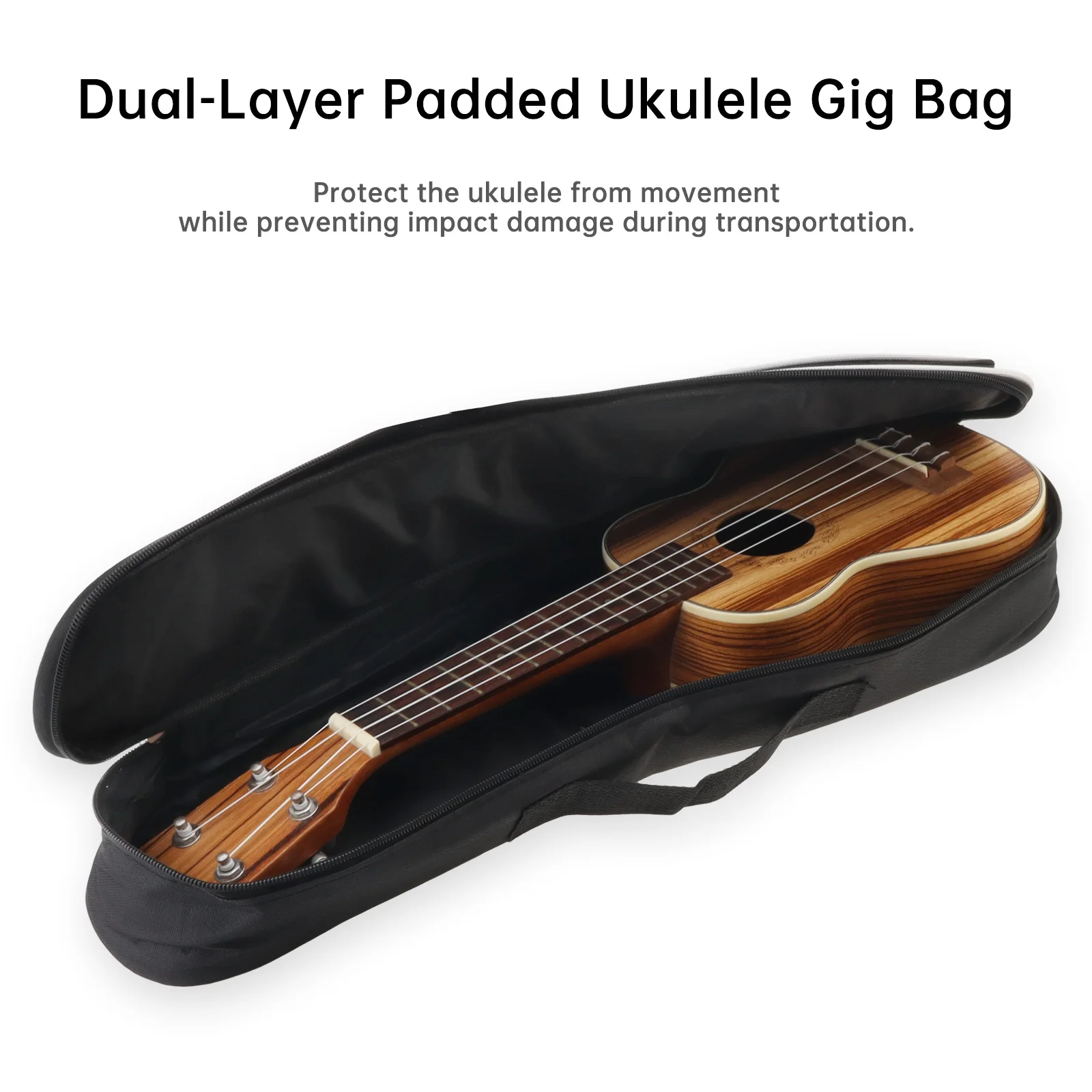 21 / 23 / 26 Inch Portable Black Ukulele Bag 5mm Sponge Soft Case Gig Ukulele Mini Guitar Waterproof Backpack