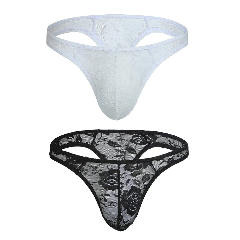 

Men Sexy Breathable Underpants Lace Sissy Hot Pouch Stretch Underwear For Hot Man Solid Panties Thin Briefs Low Waist Lingerie