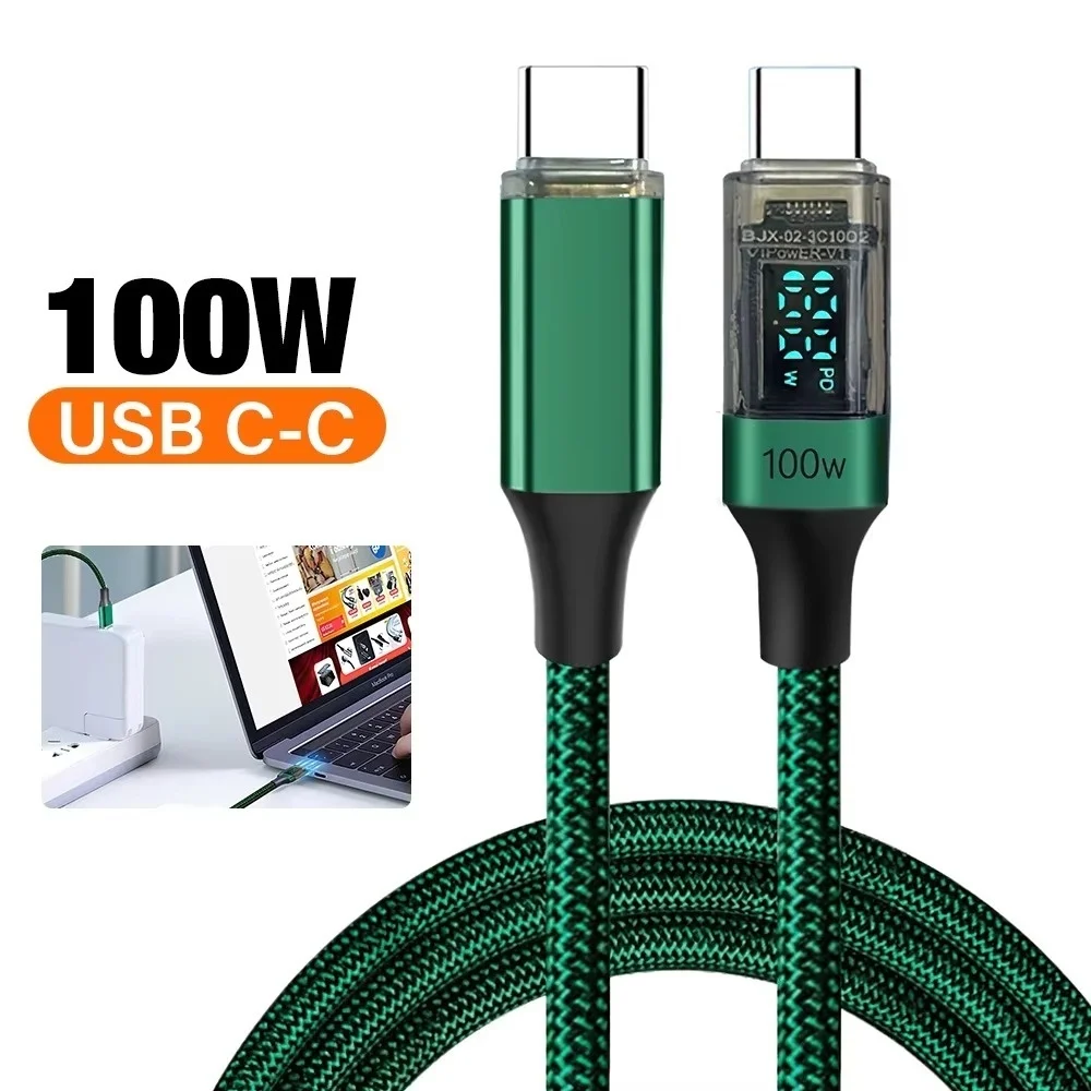 PD 100W Super Schnellladekabel Schnellladung Typ C Kabel mit LED-Display für Samsung Xiaomi Huawei POCO Oneplus iPhone