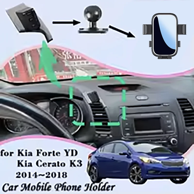 

Car Mount for Kia K3 Kia Forte Cerato YD 2014~2018 2015 2016 Air Vent Mobile Phone Holder GPS Bracket Gravity Stand Accessories